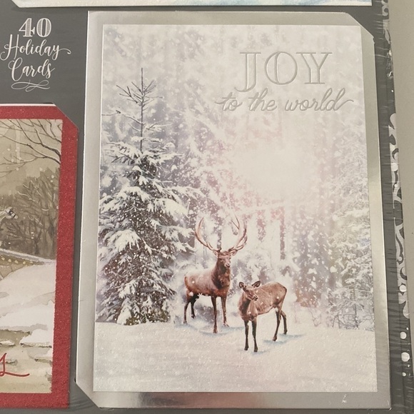 NEW SEALED BOX SET 40 Holiday Christmas Cards Self-Sealing Envelopes & Stickers - Picture 2 of 7